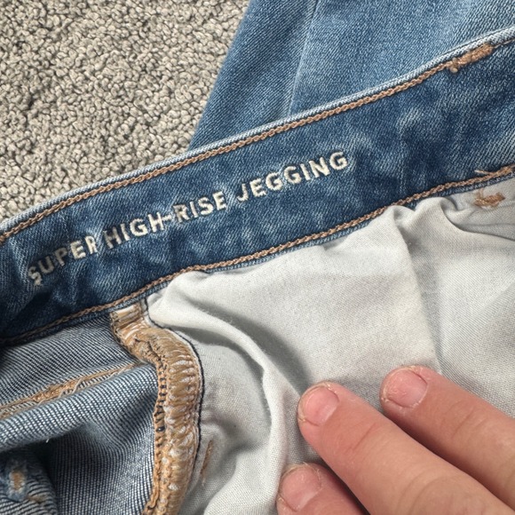 American Eagle Women's 8 Short Super High Rise Jegging Next Level Stretch Jeans - Picture 5 of 7